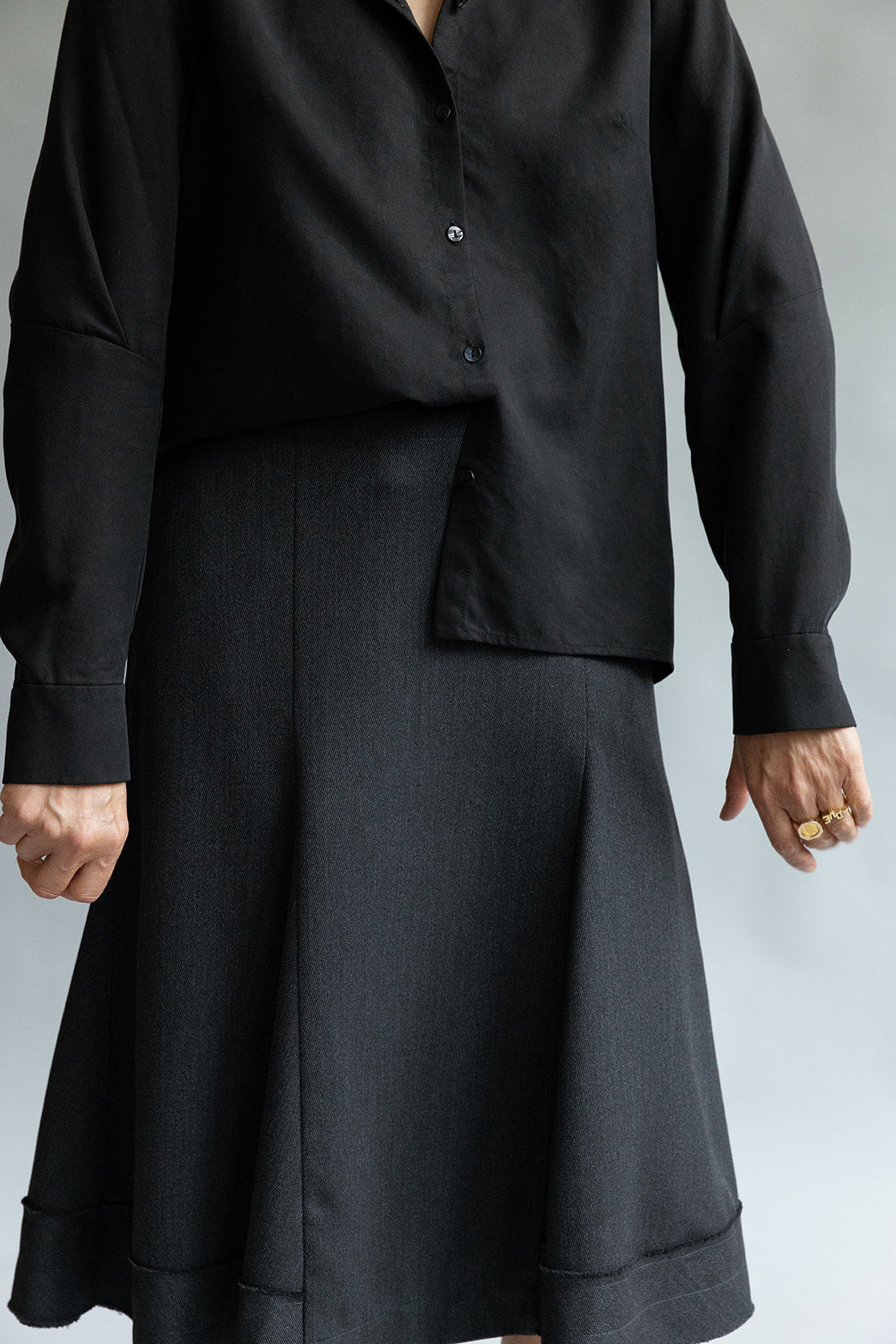 Wool Paneled Skirt