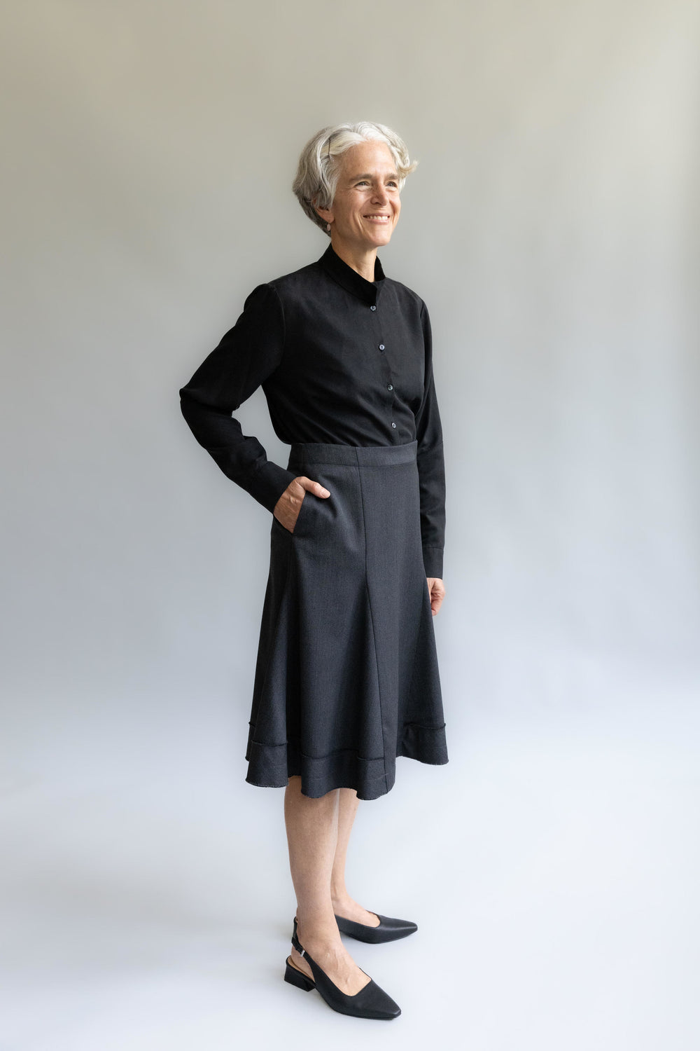 Wool Paneled Skirt
