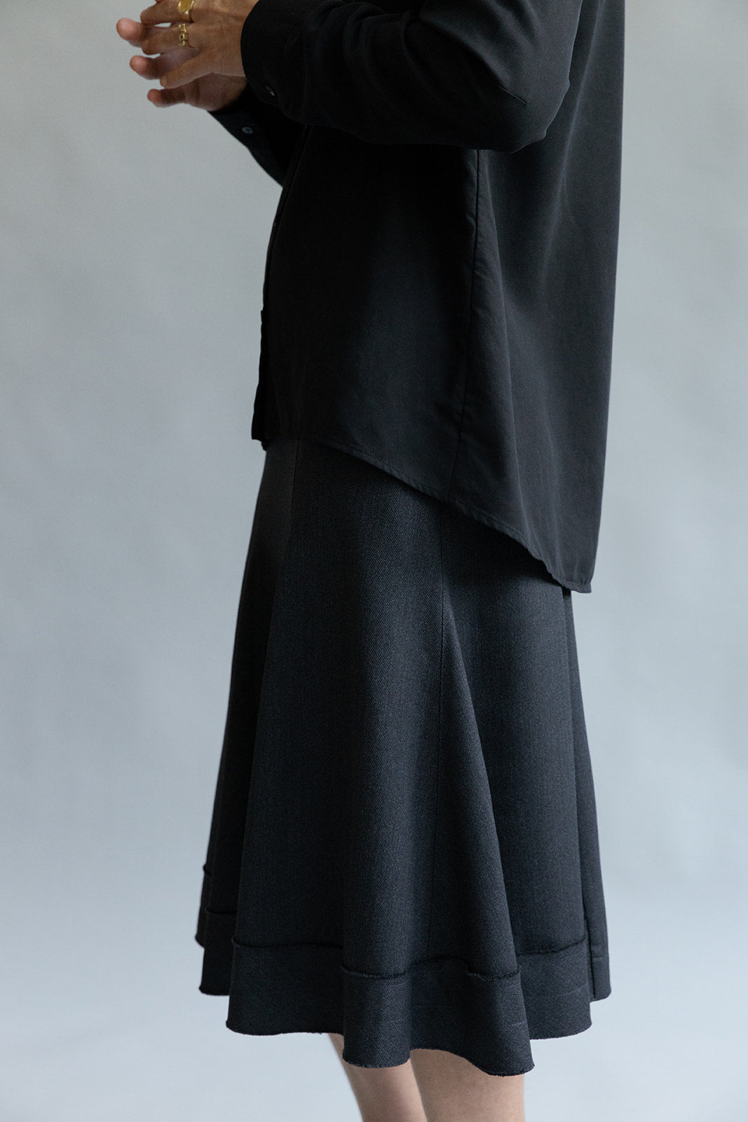 Wool Paneled Skirt