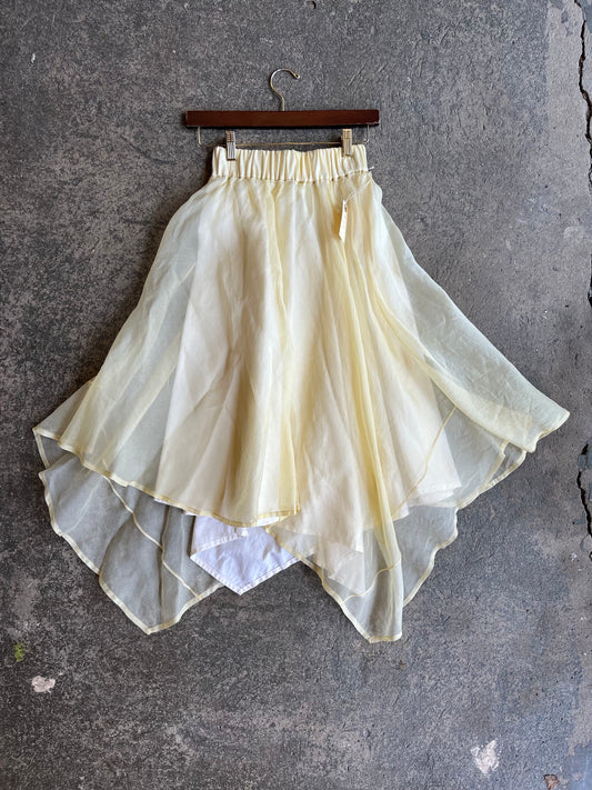 Organza Handkerchief Skirt - Yellow, sz XS