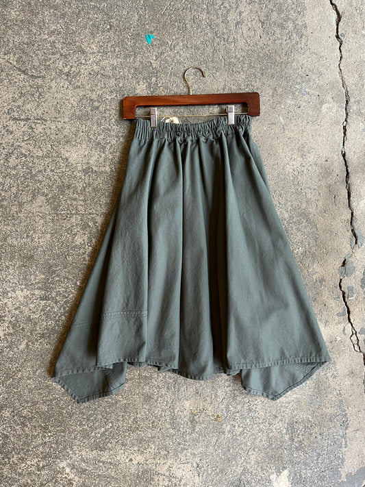 Canvas Handkerchief Skirt - Olive, sz Small
