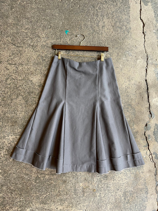 Canvas Paneled Skirt - Grey, sz Small