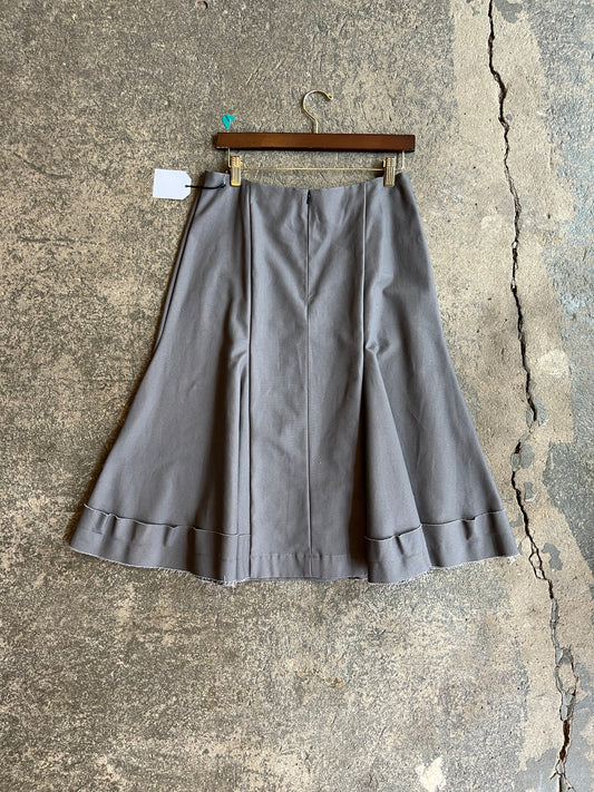 Canvas Paneled Skirt - Olive, sz Small